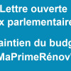 Lettre ouverte aux parlementaires pour le maintien du budget de rénovation énergétique